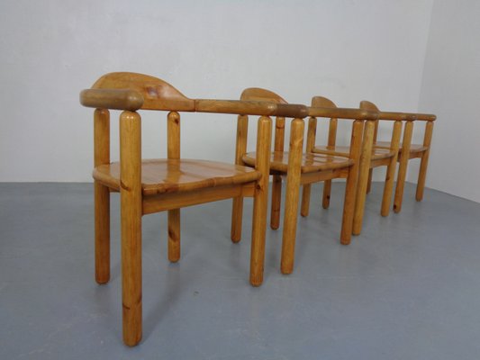 Danish Pine Armchairs & Dining Table by Rainer Daumiller for Hirtshals Sawværk, 1970s, Set of 5-RDW-2024461