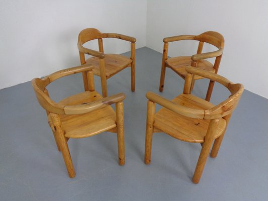 Danish Pine Armchairs & Dining Table by Rainer Daumiller for Hirtshals Sawværk, 1970s, Set of 5-RDW-2024461