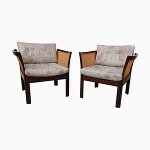 Danish Plexus Easy Chairs in Mahogany by Illum Vikkelso for CFC Silkeborg, 1960s, Set of 2-VVO-1974235