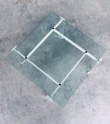 Danish Poul Kjaerholm Style Metal, Acrylic Glass & Glass Coffee Table, 1960s-RQV-837495