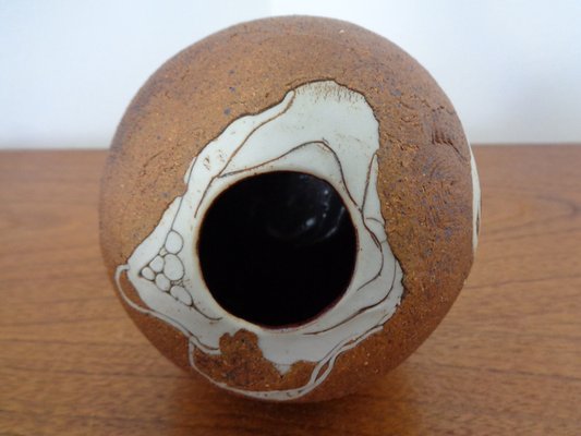 Danish Raku Studio Pottery Vase, 1960s-RDW-1309634