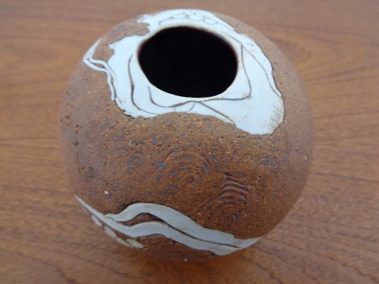 Danish Raku Studio Pottery Vase, 1960s-RDW-1309634