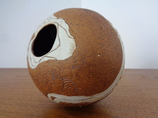 Danish Raku Studio Pottery Vase, 1960s-RDW-1309634