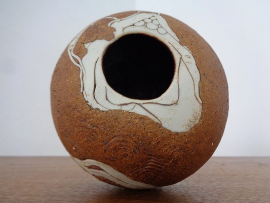 Danish Raku Studio Pottery Vase, 1960s-RDW-1309634