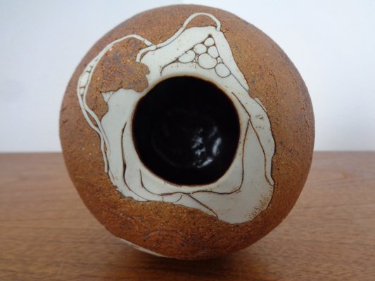 Danish Raku Studio Pottery Vase, 1960s-RDW-1309634