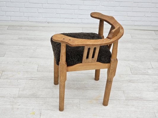 Danish Reupholstered Armchair in Oak, 1950s-TMW-1737057