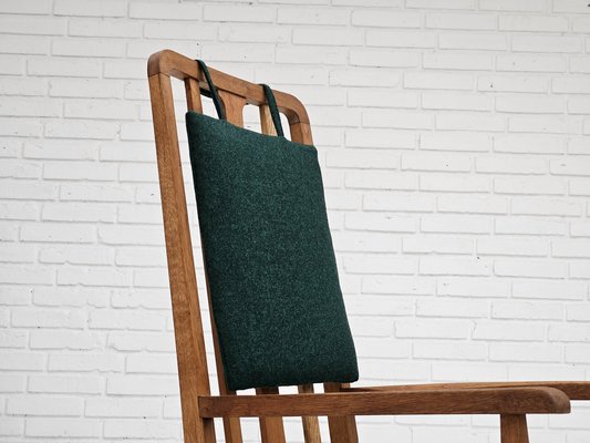 Danish Reupholstered Highback Rocking Chair in Kvadrat Furniture Wool, 1950s-TMW-1725145