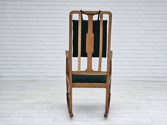 Danish Reupholstered Highback Rocking Chair in Kvadrat Furniture Wool, 1950s-TMW-1725145