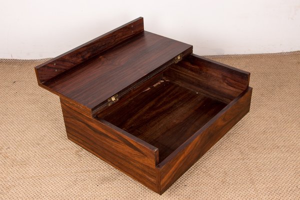 Danish Rolling Coffee Table Chest in Rosewood, 1960s-EMB-1806279