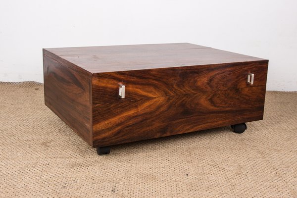 Danish Rolling Coffee Table Chest in Rosewood, 1960s-EMB-1806279