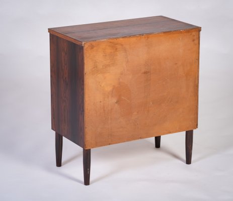 Danish Rosewood 3 Drawer Chest with Cup Handles & Tapering Round Leg, 1960s-ZGQ-1734660