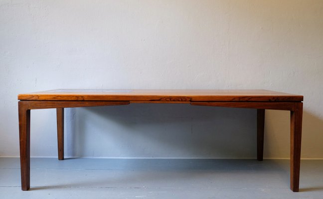 Danish Rosewood and Blue Mosaic Ceramic Tile Coffee Table, 1960s-ED-2020131