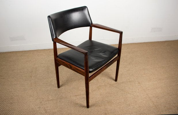 Danish Rosewood and Leather Armchair by Erik Wørts for Soro Stolefabrik-EMB-975009