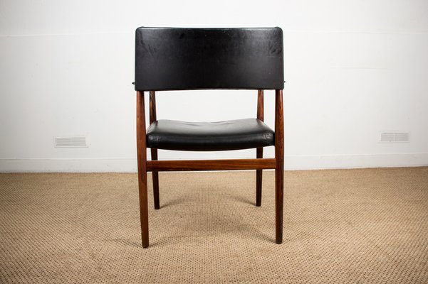 Danish Rosewood and Leather Armchair by Erik Wørts for Soro Stolefabrik-EMB-975009