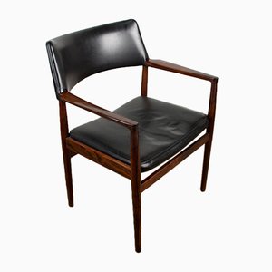 Danish Rosewood and Leather Armchair by Erik Wørts for Soro Stolefabrik-EMB-975009