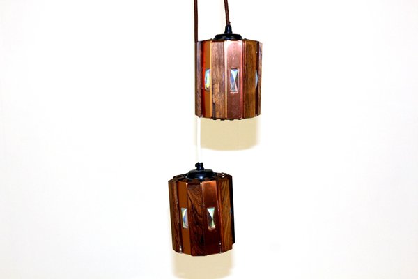 Danish Rosewood Ceiling Lamp by Werner Schou for Coronell Elektro, 1960s-GEK-770496