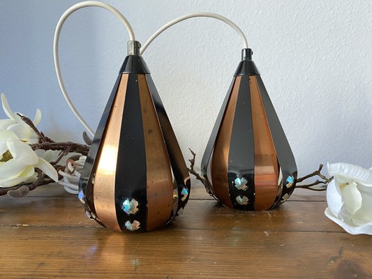 Danish Rosewood Ceiling Lamps by Werner Schou for Coronell, 1960s, Set of 2-PYR-982895