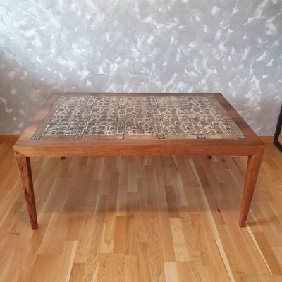 Danish Rosewood Coffe Table with Mosaic, 1960s-ZPB-1447912