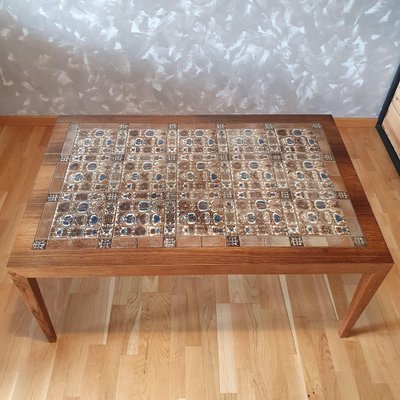 Danish Rosewood Coffe Table with Mosaic, 1960s-ZPB-1447912