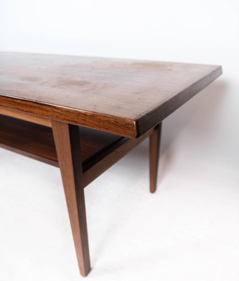 Danish Rosewood Coffee Table with Shelf, 1960s-UY-1000751