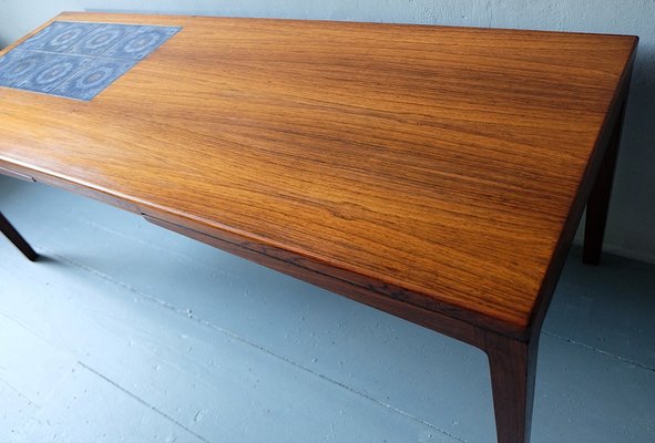 Danish Rosewood & Mosaic Ceramic Tile Coffee Table, 1960s-ED-1719187