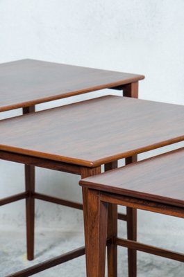 Danish Rosewood Nesting Tables, 1960s, Set of 3-QVY-1128432