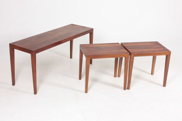 Danish Rosewood Nesting Tables by Severin Hansen for Haslev Møbelsnedkeri, 1960s, Set of 3-FK-600722