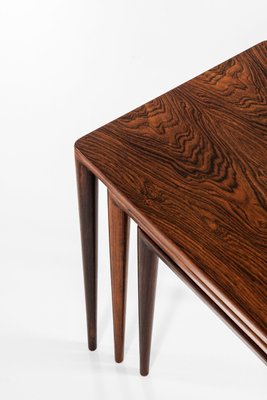 Danish Rosewood Nestings Tables by Erik Riisager Hansen for Haslev Møbelsnedkeri, 1950s, Set of 3-SC-777277