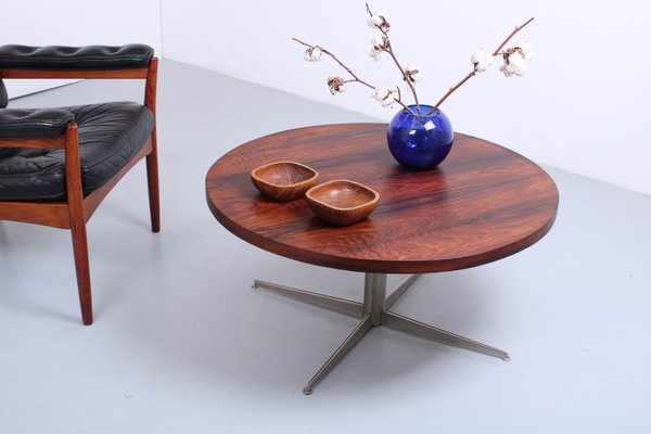 Danish Rosewood Round Coffee Table, 1960s-XT-2016195