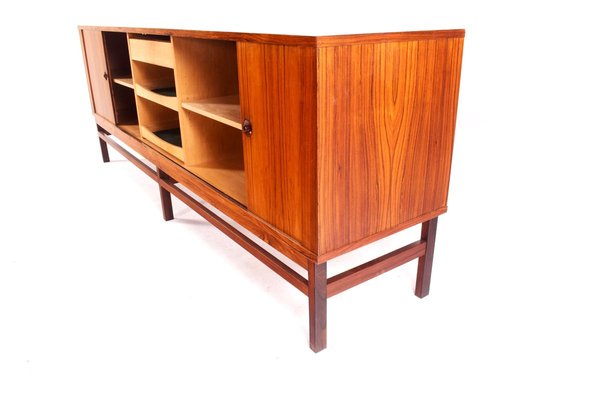 Danish Rosewood Sideboard with Tambour Doors, 1960s-XWB-627726