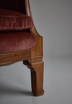 Danish Rosewood Velvet Lounge Chair-WRF-1310214