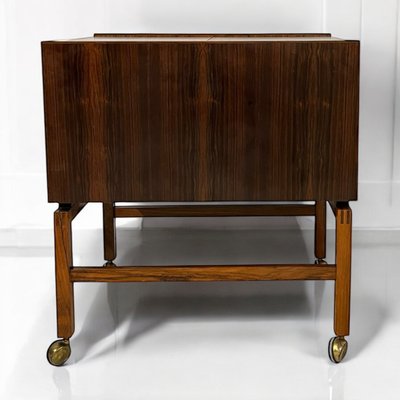 Danish Rosewood Vintage Bar Box Sewing Trolley-DZY-2028115