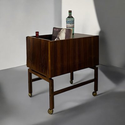 Danish Rosewood Vintage Bar Box Sewing Trolley-DZY-2028115