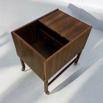 Danish Rosewood Vintage Bar Box Sewing Trolley-DZY-2028115