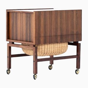 Danish Rosewood Vintage Bar Box Sewing Trolley-DZY-2028115