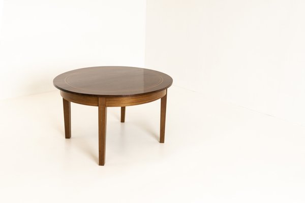 Danish Round Coffee Table in Mahogany, 1960s-UQV-1264073