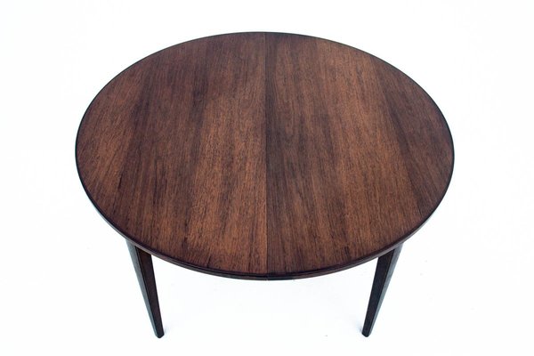 Danish Round Rosewood Dining Table, 1960s-BXB-901130