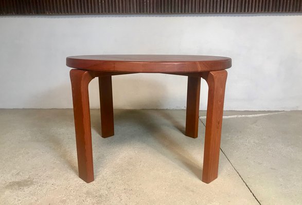 Danish Round Solid Teak Side or Coffee Table by Dyrlund, 1960s-JP-952172