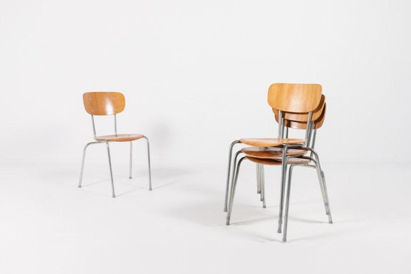 Danish School Chairs, 1960s, Set of 4-KMC-1300504