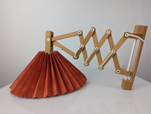 Danish Scissors Lamp in Wood, 1960-JJT-1347771