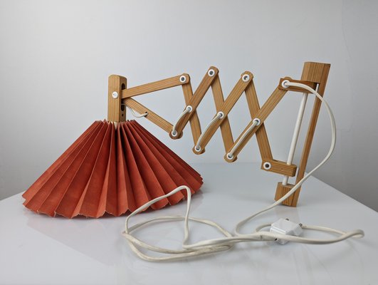 Danish Scissors Lamp in Wood, 1960-JJT-1347771