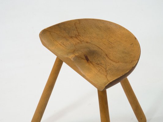 Danish Sculptural Beech Stool-YS-1173145