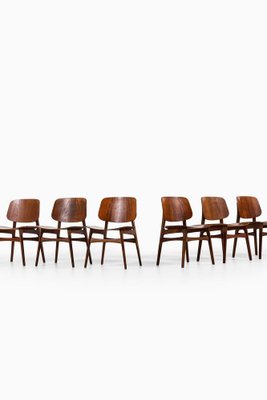 Danish Shell Dining Chairs by Børge Mogensen for Søborg Møbler, Set of 6-SC-1231778