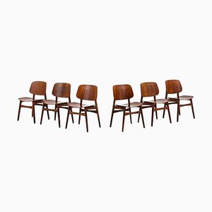 Danish Shell Dining Chairs by Børge Mogensen for Søborg Møbler, Set of 6-SC-1231778