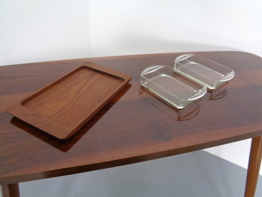 Danish Siam Teak Tray and Glass Bowls from Artiform, Set of 2, 1960s-RDW-848303