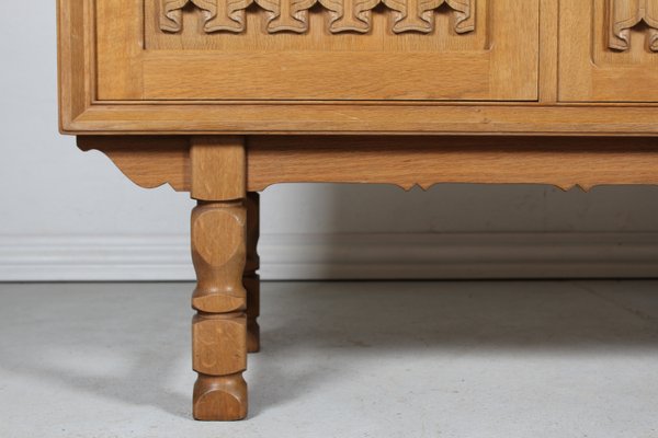 Danish Sideboard in Carved Oak by Henning Kjærnulf, 1970s-QQ-2035770