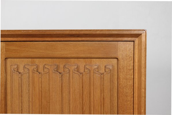 Danish Sideboard in Carved Oak by Henning Kjærnulf, 1970s-QQ-2035770