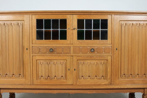 Danish Sideboard in Carved Oak by Henning Kjærnulf, 1970s-QQ-2035770