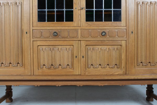 Danish Sideboard in Carved Oak by Henning Kjærnulf, 1970s-QQ-2035770