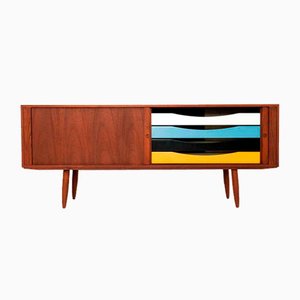 Danish Sideboard in Teak with Colored Drawers by Bruno Hansen-UQV-1185227